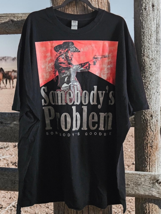 Tops - PLUS SIZE BLACK WESTERN STYLE GRAPHIC TEE SIZE 5XL